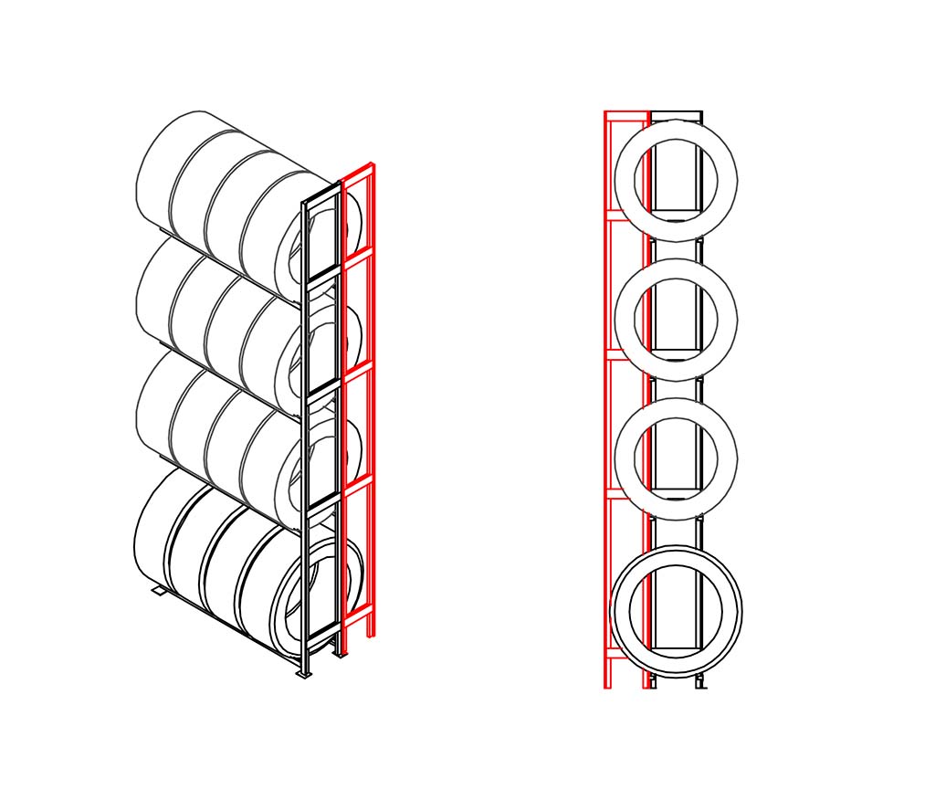 Wand-Set Flexi 4 Ebenen Anbaufeld