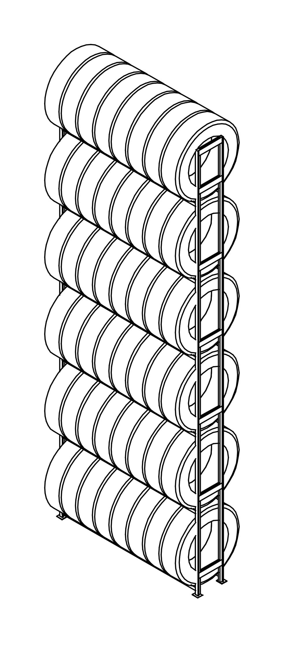 Räderregal Flexi 6 Ebenen Grundfeld
