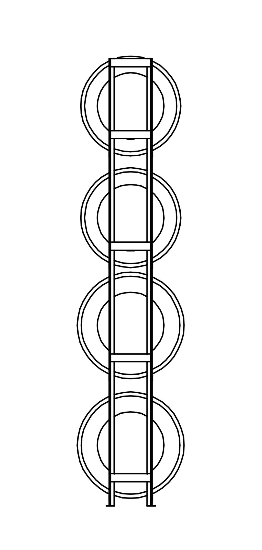 Räderregal Flexi 4 Ebenen Grundfeld